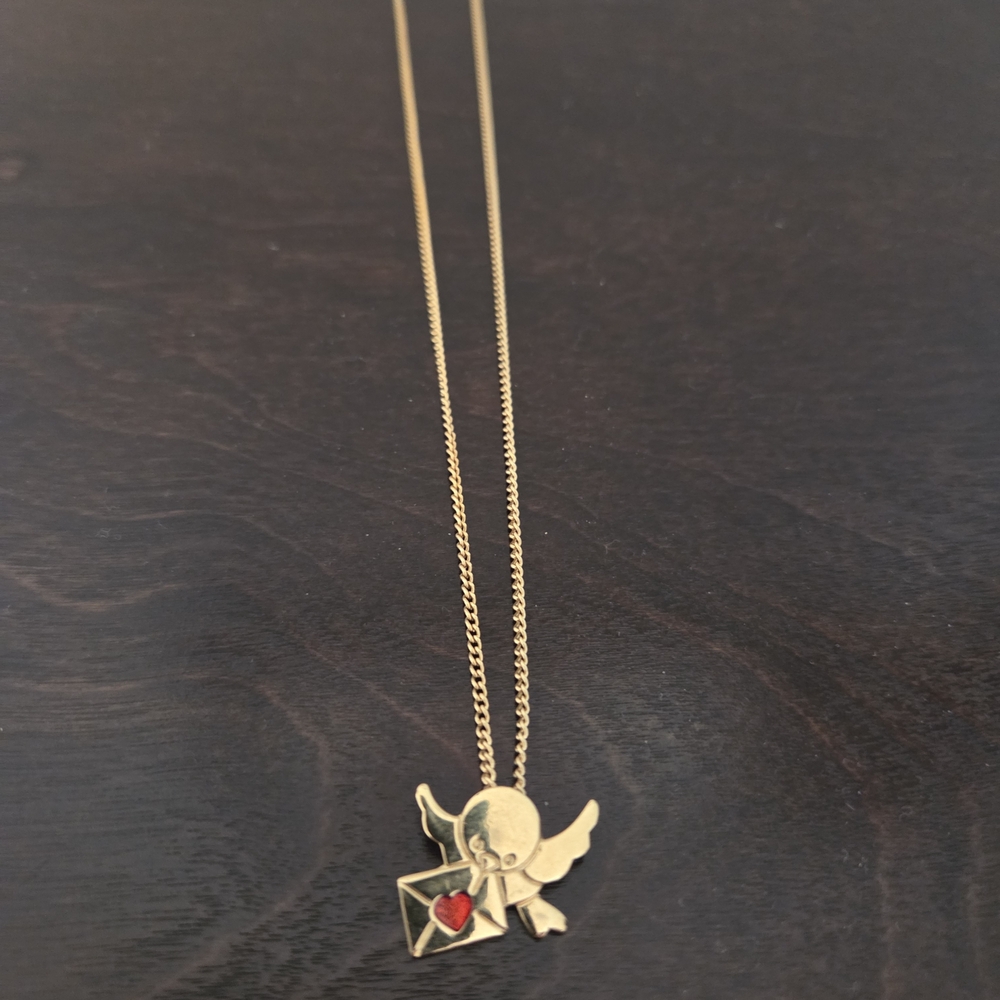 Gold Angel Pendant Necklace